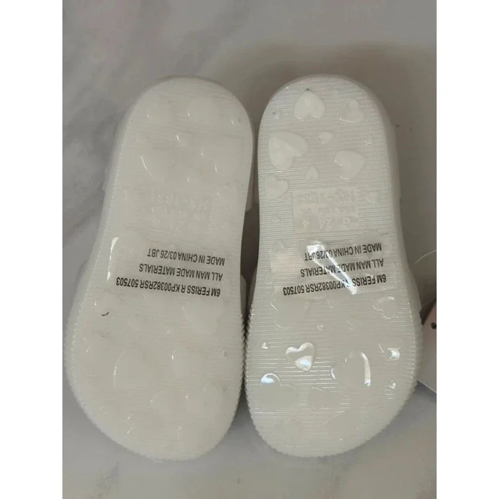Happily Grey Kids White Jelly Sandals USA Flag Heart Size 6 NWT